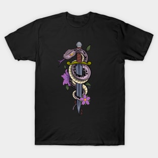 Snake and Dagger Tattoo Flash T-Shirt